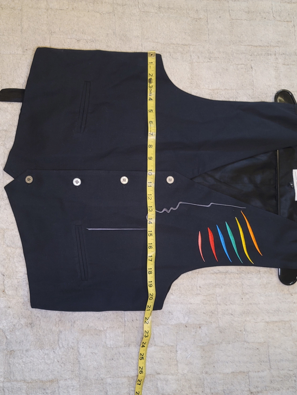 BARRACUDA PARIS Black Vest Face with Rainbow Embroidery - Picture 6 of 9